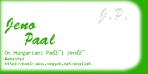 jeno paal business card